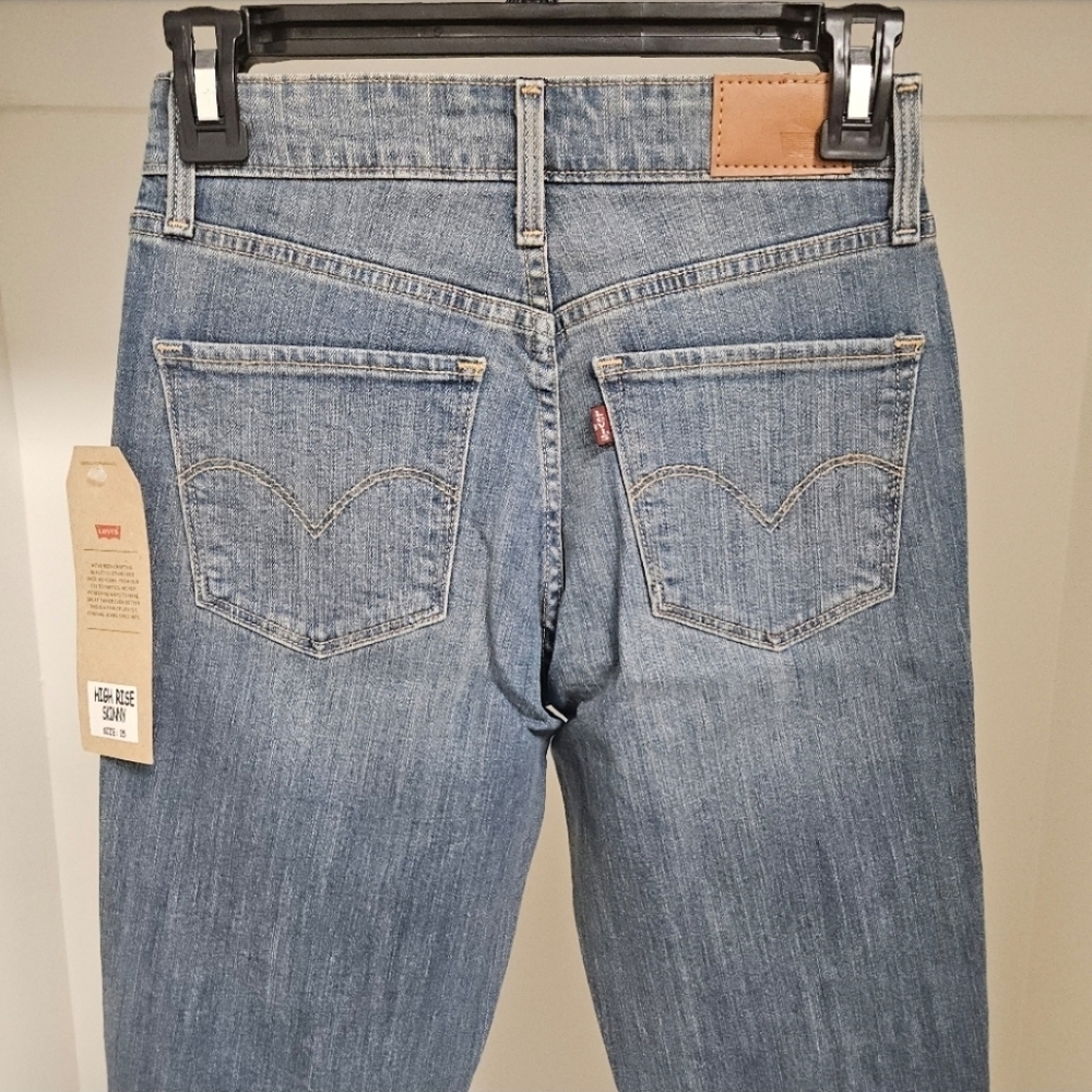 47  LEVI'S HIGH RISE SKINNY DISTRESSED JEANS WOMEN'S SIZE 25 - Picture 6 of 10
